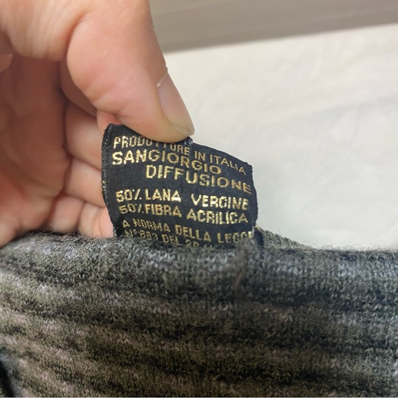 Vintage Made in Italy Maglieria Diclem Virgin Wool Blend V Neck Sweater Green - Picture 6 of 11